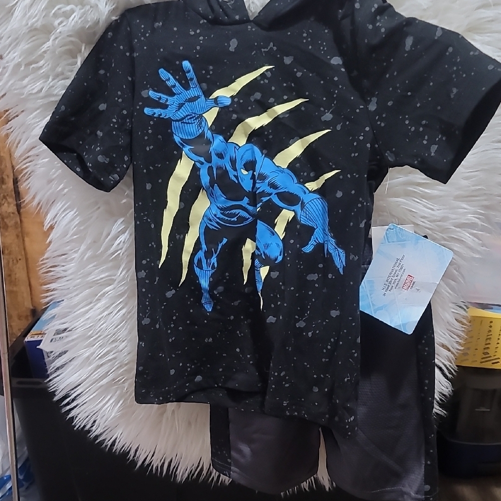 Marvel Black Panther Kids T-Shirt and Shorts Set